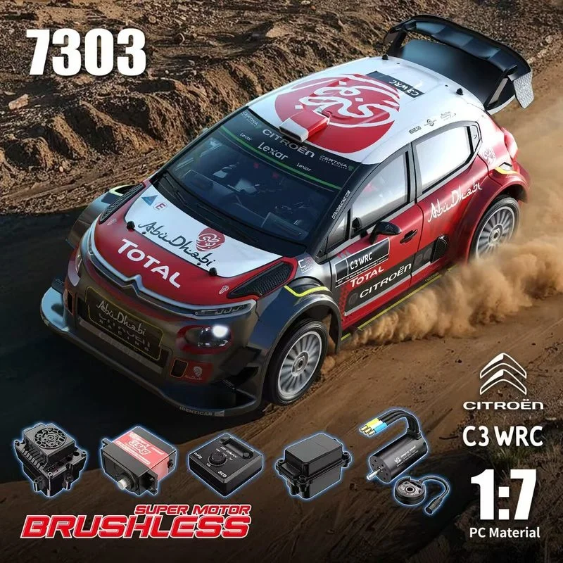 

Радиоуправляемая модель раллийного автомобиля MJX Hyper 1:7 Citroën C3 WRC 7303 с бесщеточным двигателем, высокоскоростная внедорожная имитационная RC-машинка