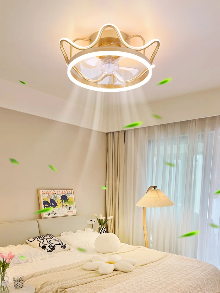 fan light, 2024 new children's room 6-speed DC variable frequency fan ceiling light