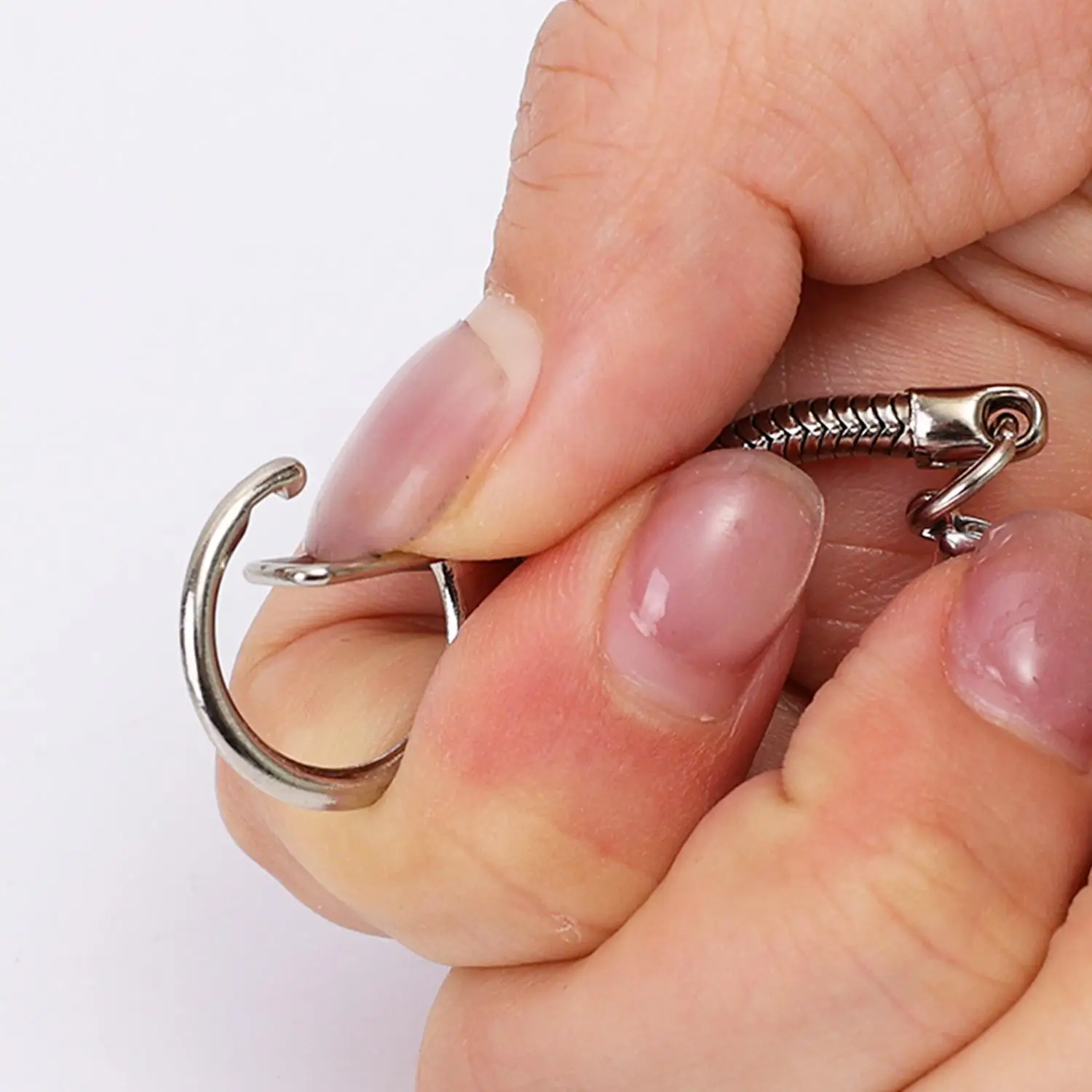 10-50 Stück Metall-Schlangenketten-Schlüsselanhänger mit Karabinerhaken für Schlüssel, DIY-Schmuckherstellung, Anhänger, Taschenanhänger, Zubehör – Detail 8