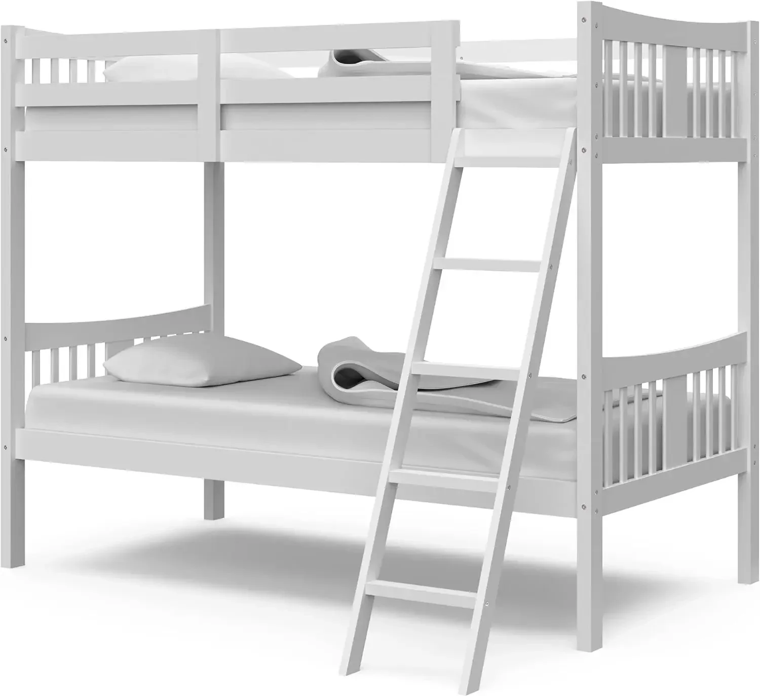 Bunk Bed (White) - GREENGUARD Gold Certified, Twin Bunk Beds for Kids, Converts to 2 Individual Twin Beds, Bunk Beds for Kids