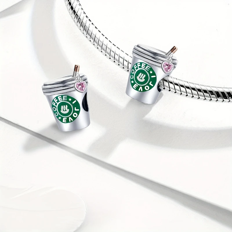 925 versilberte Kaffee-Mond-Sterne-Sonnenblumen-Auto-Anhänger-Perlen für DIY-Armbänder und Armreifen – hochwertiges Schmuckgeschenk
