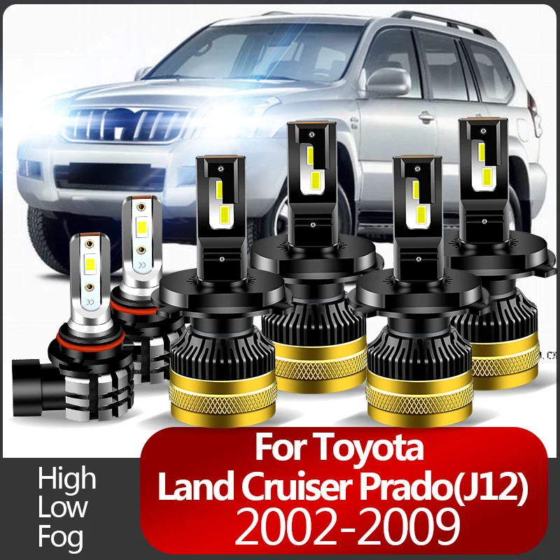 2PCS 30000lm For Toyota Land Cruiser Prado(J12) Car LED Headlight Bulbs High Beams Low Beams Fog Hights High quality CANbus