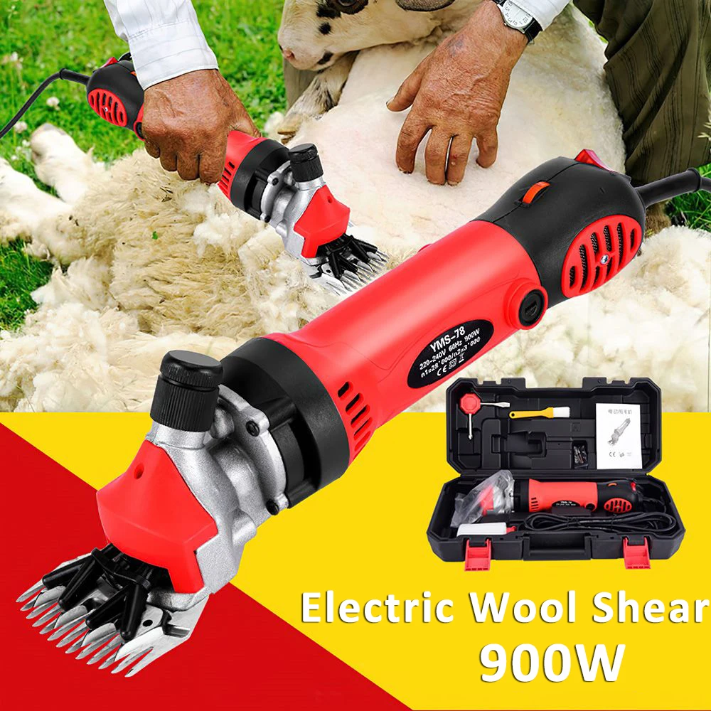 Electric Wool Shear 900W 6 Speed 13 Teeth Sheep Hair Shearing Kit Professional Wool Clipper Trimmer Animal Hair Cutting Machine