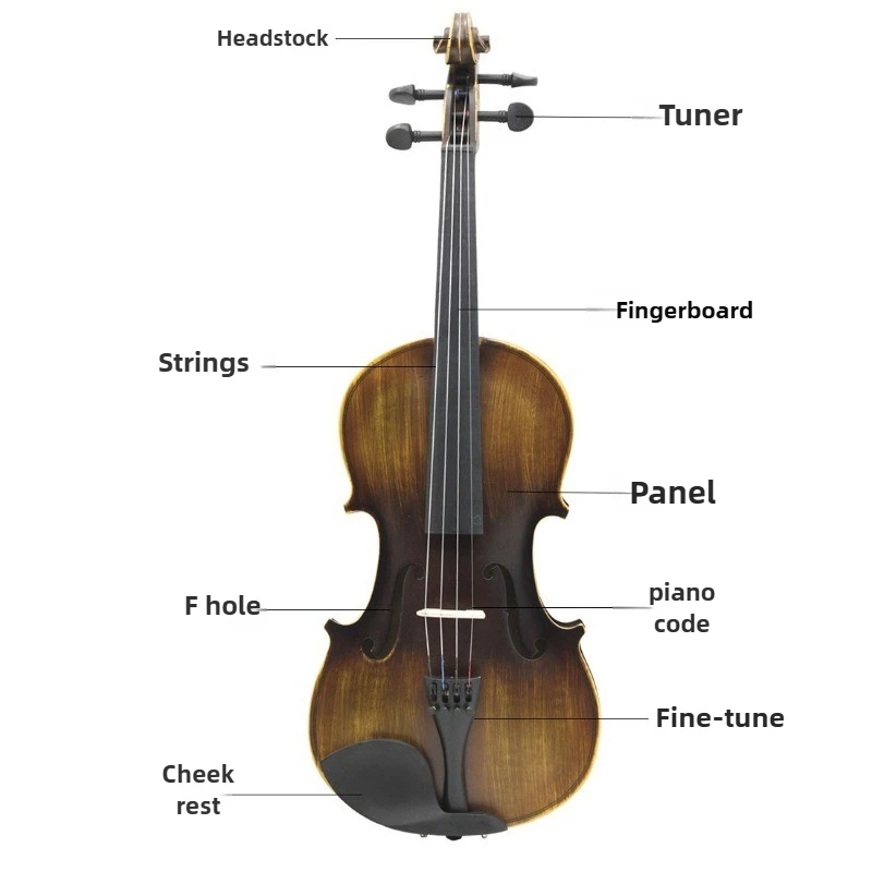 

Скрипка 4/4 — профессиональный оркестр и соломейский инструмент с матовой отделкой, в комплект входит смычок, футляр, скрипка из натурального дерева