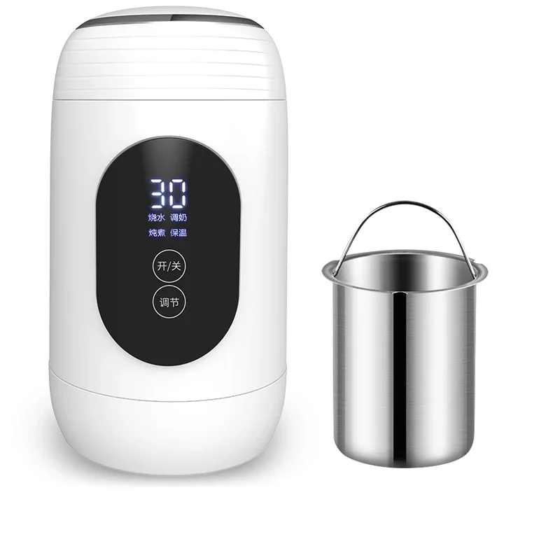 

Mini Kettle Electric Thermos Travel Water Bottle Portable Health Stew cup Heater Boiler Pots Smart Mug Stainless Steel teapots