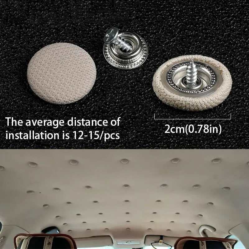 40Pcs Car Ceiling Repairing Screw Auto Interior Roof Cloth Clip Fixing Rivet 2cm Universal Car Roof Repairing Accessories