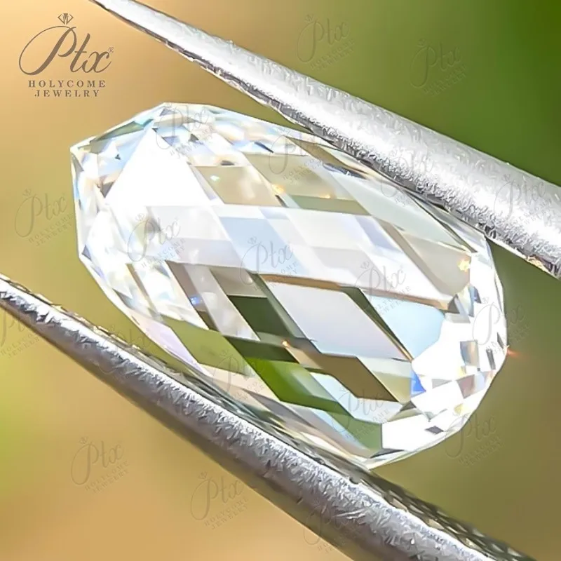 3.02ct Briolette Shape VS1 Lab Grown Diamond F Color Bead Gemstone IGI Certificate CVD HPHT Jewelry Nacklace Raw Material Making