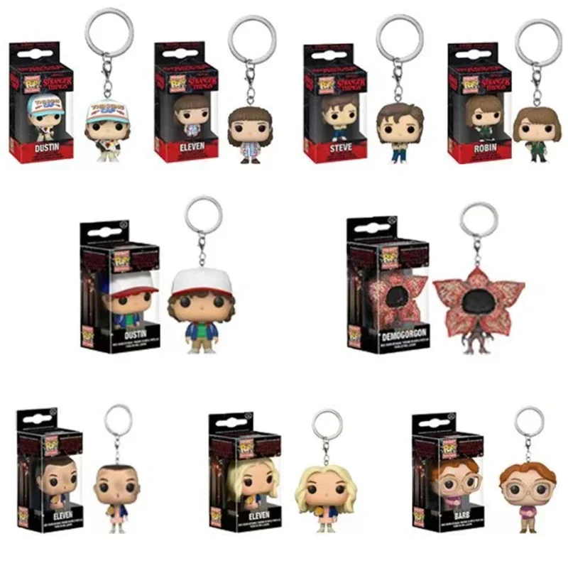 13 stylów FUNKO Stranger brelok jedenaście Dustin Barb steve Demogorgon figurki zabawki z pudełkiem