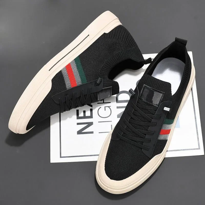 Mens Canvas Shoes Breathable Casual Sport Sneakers for Male Student Slip on Walking Tennis Skate Flats Non Slip Shoes