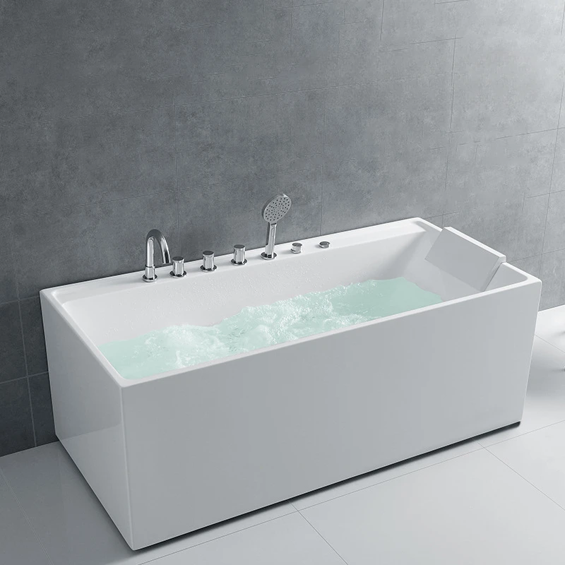 Household bathtub Small apartment acrylic bathtub Deep bubble independent seamless constant temperature Jacuzzi Bathroom Bath