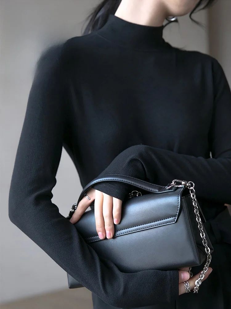 

Теплая длинная женская футболка Sve Base irt с высоким воротником и внутренней одеждой, универсальная осенне-зимняя повседневная облегающая футболка