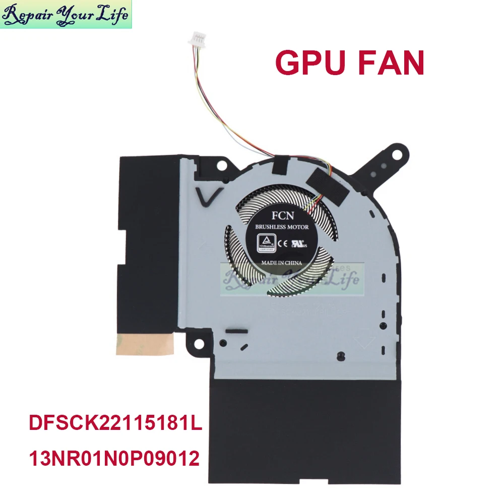 Laptop CPU GPU Fan Cooler For Asus ROG Strix G512LV G512LW G712LV G712LWS PC Cooling Fans DFSCK22115181L FLKP 13NR01N0P08013