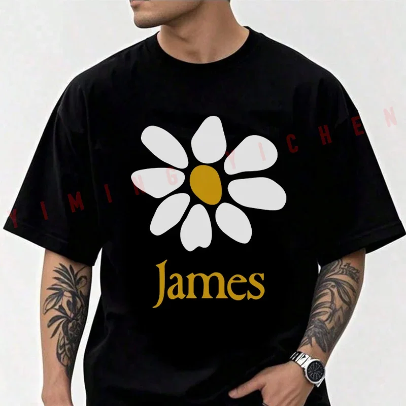 Camiseta de algodón para hombre James Band Indie Band Come Home Tim Booth Sit Down Fruit Of Loom, estilo moto, casual, de aventura, con cuello redondo, 2026
