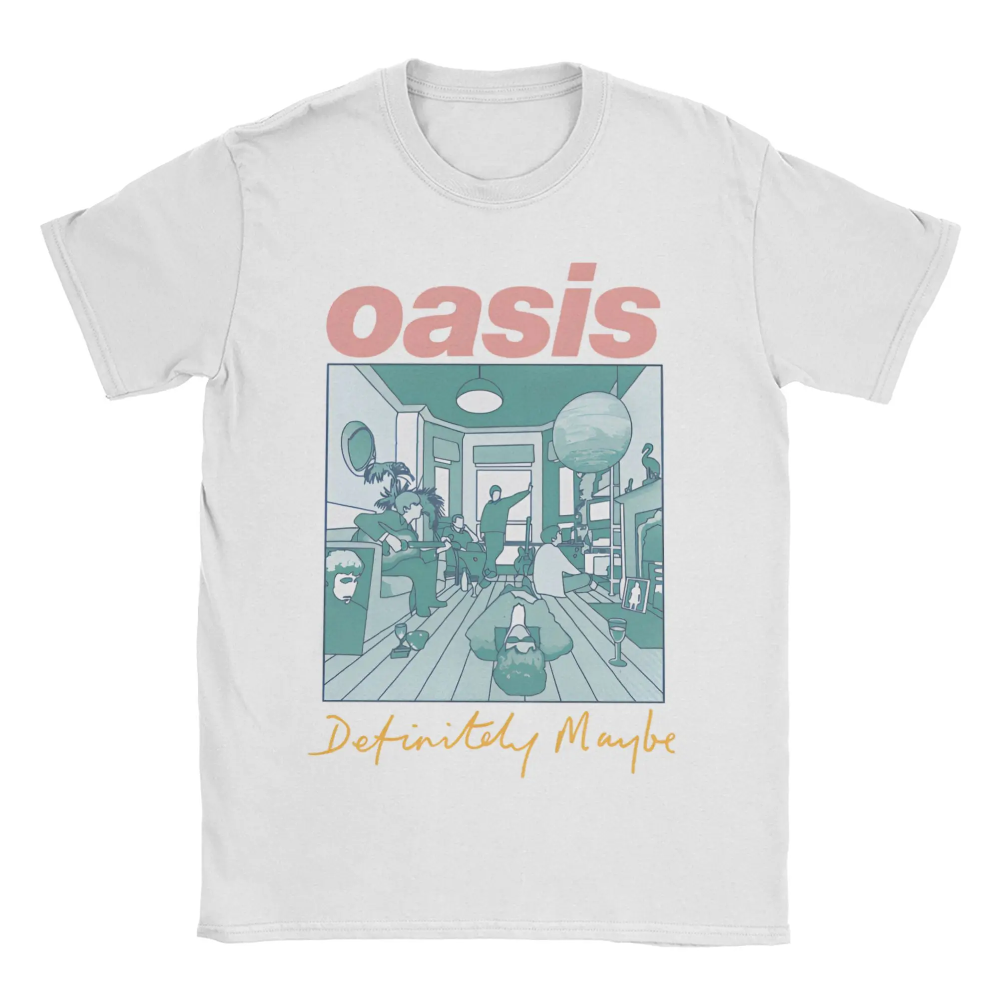 

Мужские и женские футболки Definitely Maybe Artwork Band, новинка O-Oasis, футболка с короткими рукавами и круглым вырезом, хлопковая одежда 4XL 5XL