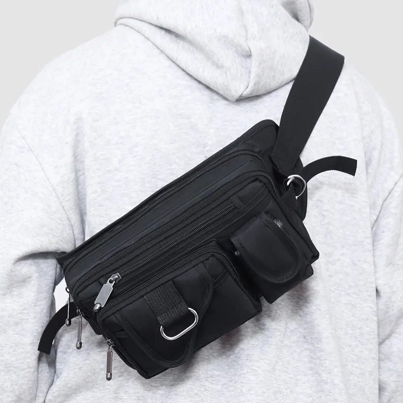 

Men Waist Bag Oxford Cloth Man Crossbody Chest Bag Belt Pouch 2025 Waterproof Male Fanny Pack Husband Travel Cycling