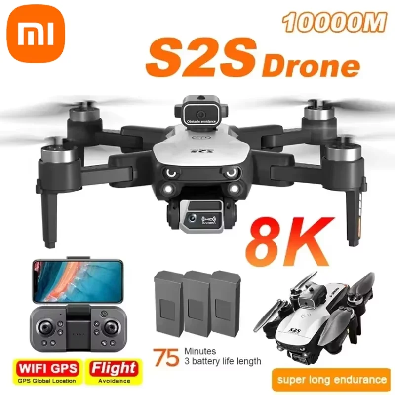 Xiaomi S2S Professional Mini Drone 8K HD Camera Fly 25Min Obstacle Avoidance Brushless Foldable Quadcopter Optical Flow RC Drone