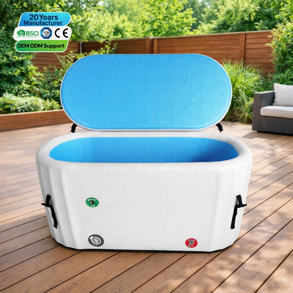 Wholesale Drop Stitch Recovery Bathtub Inflatable Cold Plunge Tub Ice Bath Tub System With Water Chiller