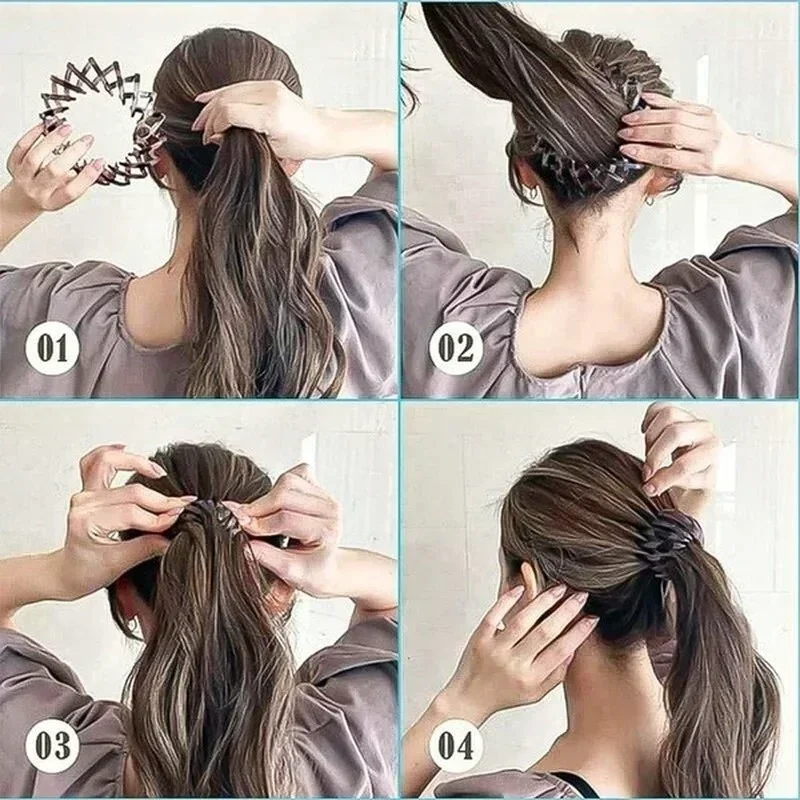 Bird's Nest Hair Circle High Horsetail Clasp Ball Head Hair Circler Stylish and Simple Fixed Clip Korean Headwear Styling Tools