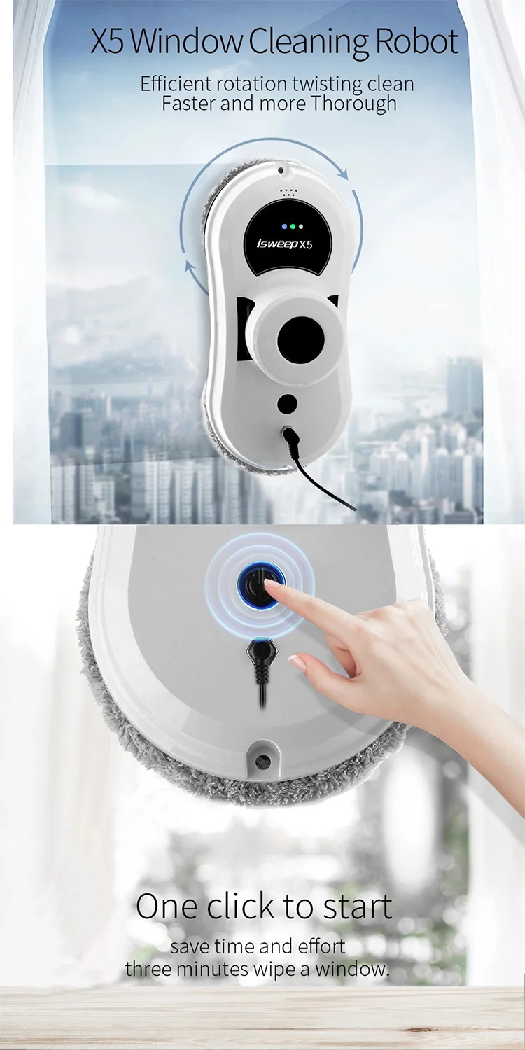 Wifi connect Spray water Automatic Robotic Window Cleaner Washer Cleaning Robot Glass Cleaner For Window