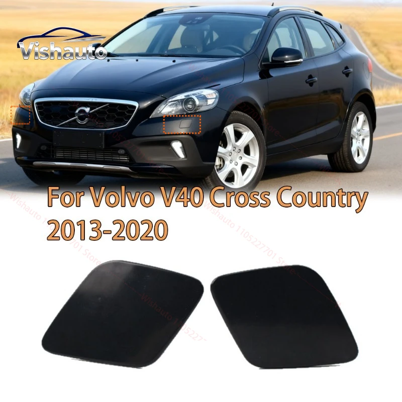 1 Pair Headlight Washer Nozzle Cover Cap 39814170 39814180 For Volvo V40 Cross Country 2013-2020