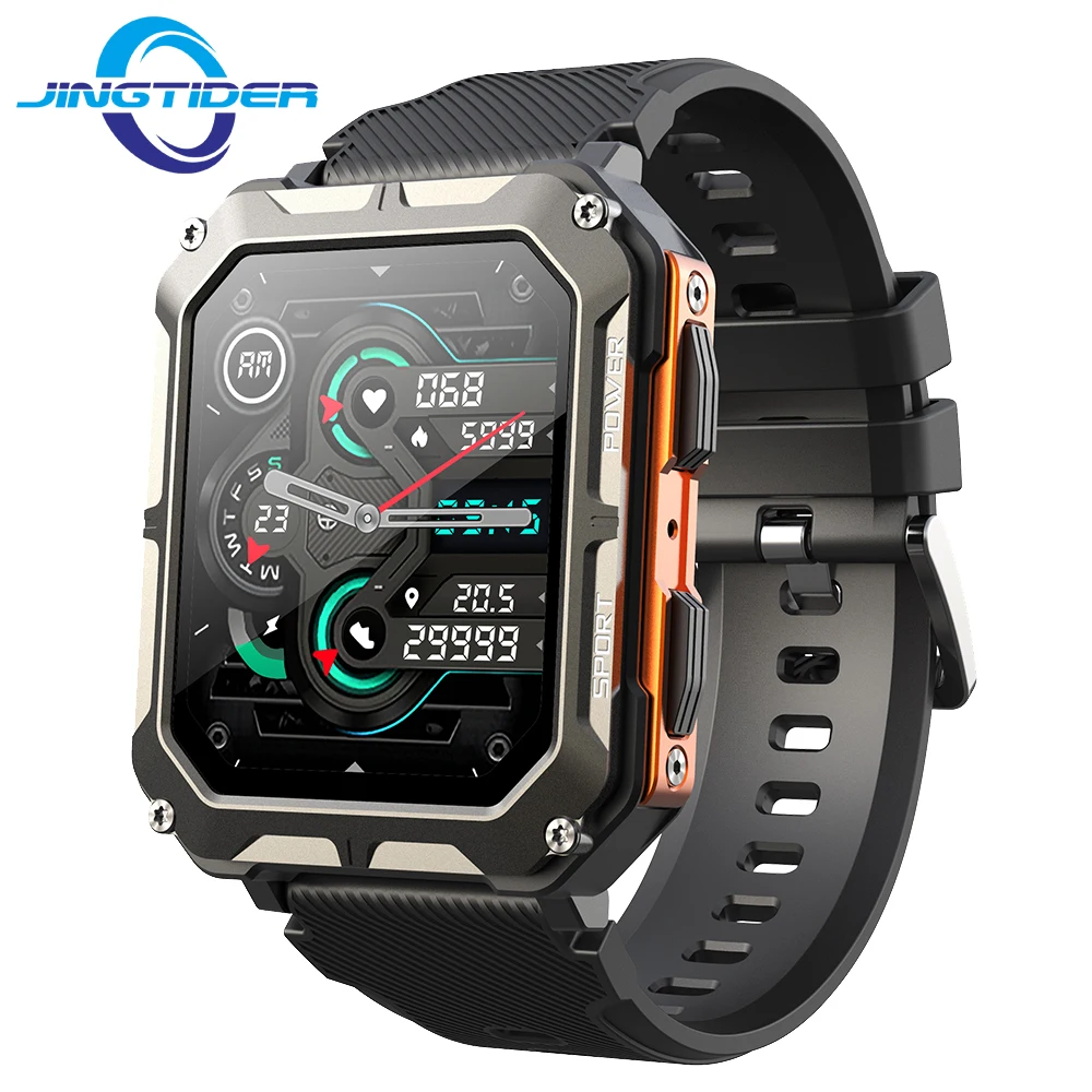 C20 Pro Outdoor Rugged Smart Watch Men Bluetooth Call IP68 Waterproof 123 Sports Modes Health Monitor Voice Assistant PK Tank M2