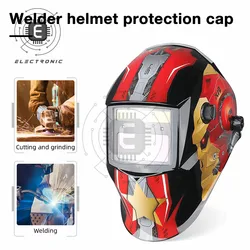 Maschera per saldatura solare casco di sicurezza Auto oscuramento gamma regolabile lente per saldatura elettrica per maschera per saldatura saldatrice