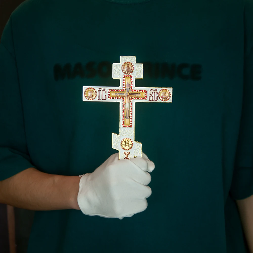 HTISOK Prächtiges Orthodoxes Griechisches Segenskreuz für Kirchendekoration und den persönlichen Gebrauch – Detail 14