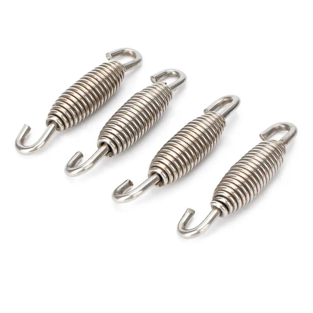 4Pcs 55mm Stainless Steel Exhaust Spring Swivel Hook Motorcycle Muffler Pipe Springs Rotatable Replacements 55mm