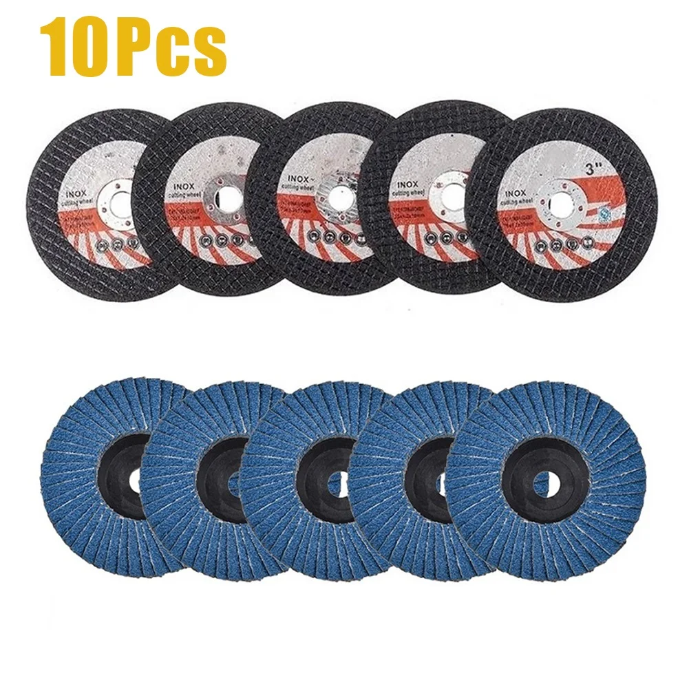 

10pcs 75mm Cutting Disc Flat Flap Discs Grinding Wheel For Wood Tile Marble Concrete Metal Glass Saw Blade For Angle Grinder