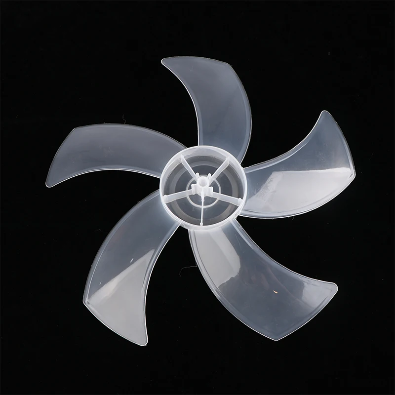 1Pc Large Wind Fan Blade 16 Inch Household Plastic Fan Blade Five Leaves With Nut Cover For Pedestal Fan Table Fan Wall Fan