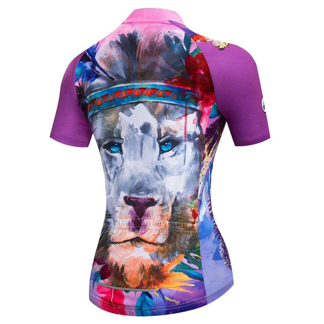 Weimostar Lion Cycling Jersey Women Printed Cycling Clothing Tops Summer Mountain Bike Jersey Quick Dry Bicycle Shirt Cycle Wear