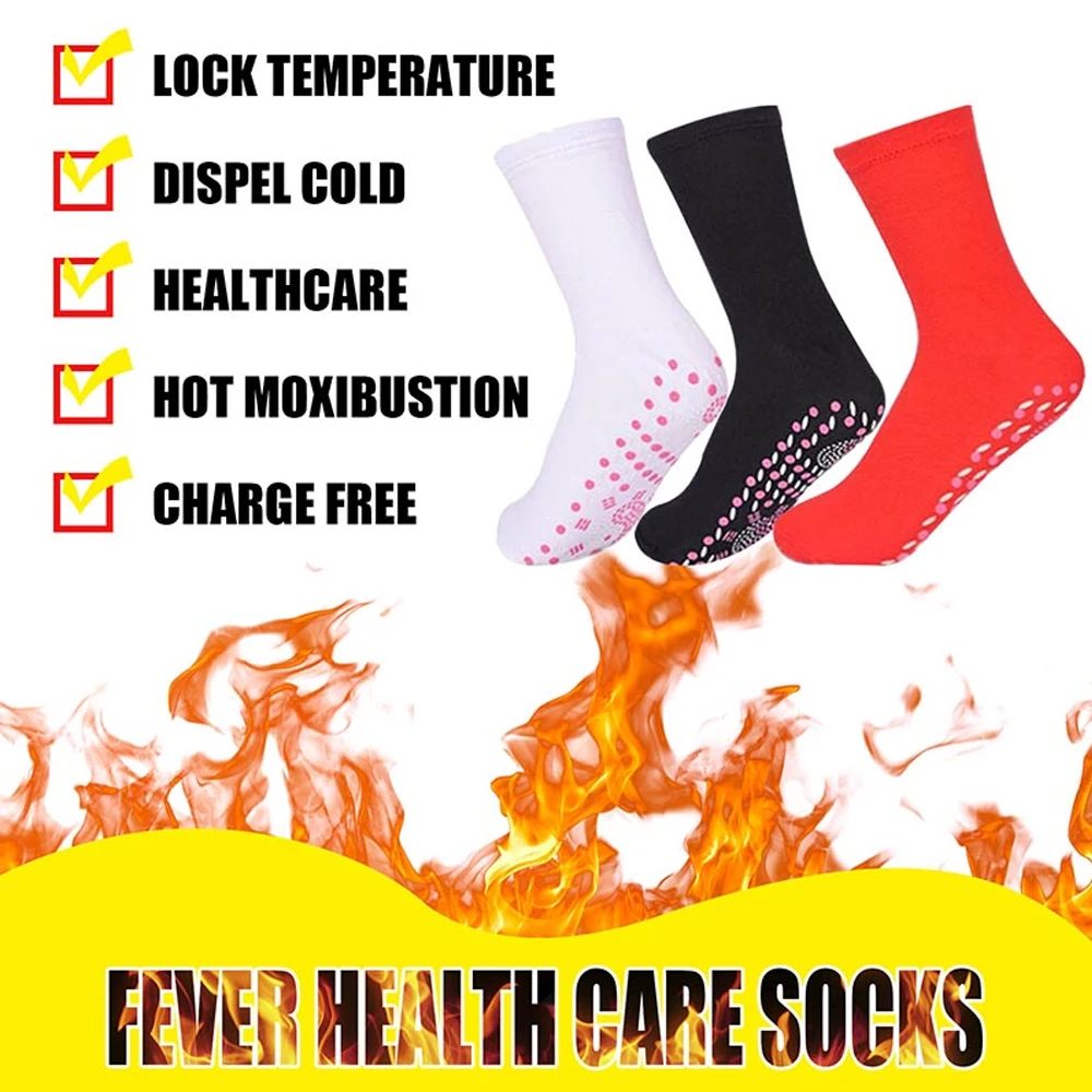 Winter Self-heating Health Care Socks Women Ski Sports Self Heated Massage Man Short Sock Magnetic Therapy Comfortable Warm Sox