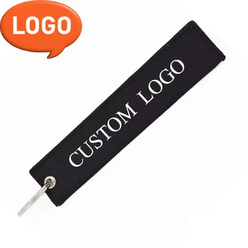 Custom Logo Polyester Keychain Print Name Car Motorcycle Embroider Webbing Key Chain…