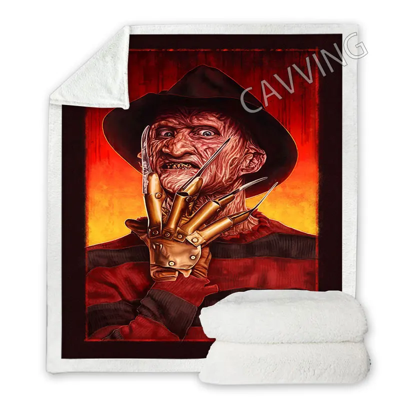 

Horror Movie Character 3D Printed Sherpa Blanket Rectangle Blanket Textile Fleece Wearable Blanket Throw Blanket Home Decor