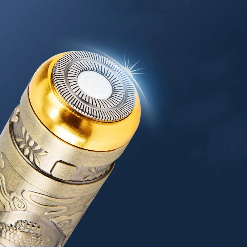 Portátil mini barbeador elétrico pequena cabeça de buda barba faca viagem recarregável única cabeça carro barbeador