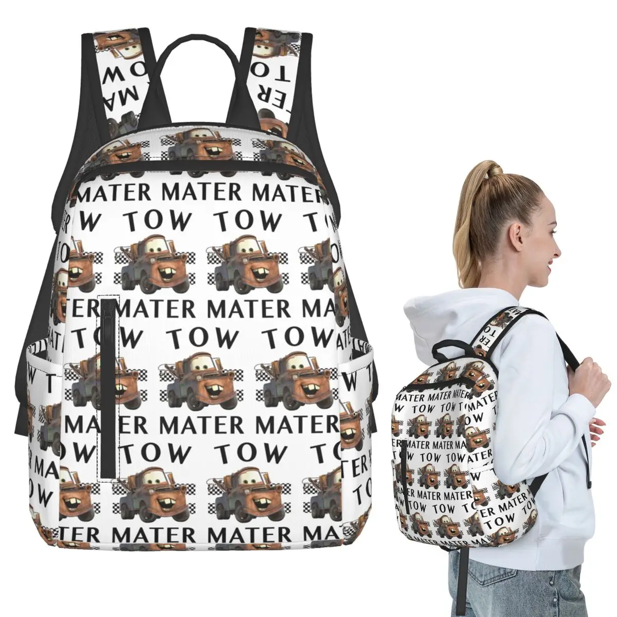 

Tow Mater Backpack Student BookBag Kids School Bag Computer Shoulder Bags Men Women