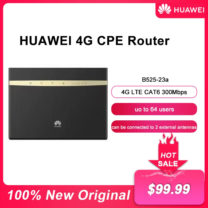 Unlocked Original Huawei B525 B525S-23A 4G LTE CPE Router WiFi Repeater 300Mbps Mobile Broadband Network Amplifier With Antenna