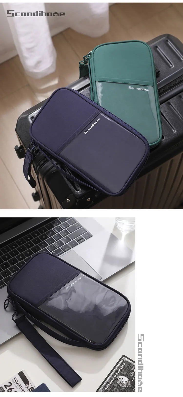RFID-blockierender Reisepasshülle, Reisebrieftasche, langlebig, Diebstahlsicherung, Kartensteckplätze, Schutzhülle, Flights, Reiseveranstalter für Damen und Herren – Detail 7