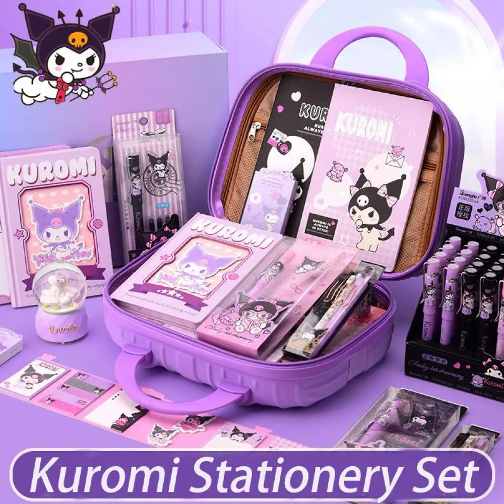 Anime Sanrio Kuromi Stationery Set Primary School Student School Supplies School Season Stationery Gift Package Birthday Present