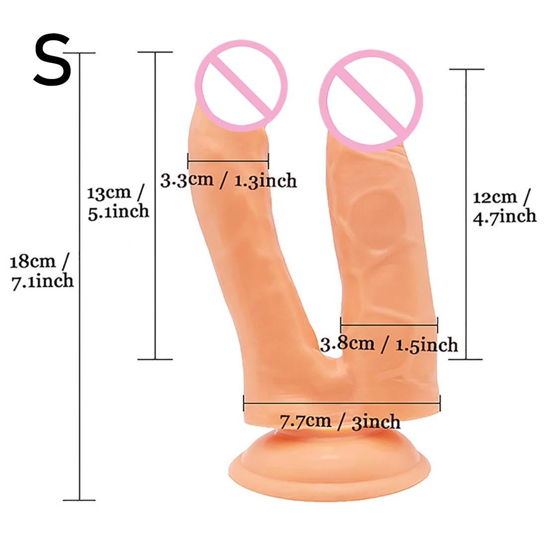 Double Dildos Double Penetration Vagina and Anus Soft Penis Realistic Dick Anal Plug Big Phallus Butt Plug Sex Toys for Women