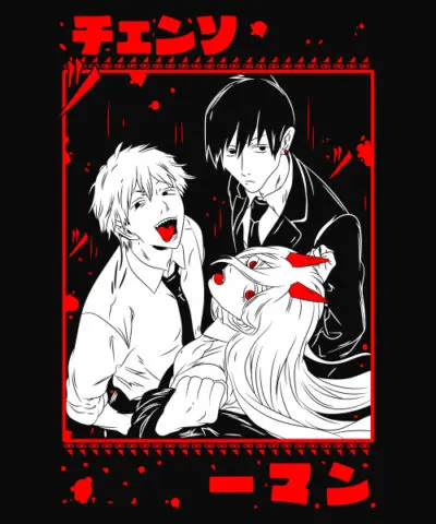 

Camiseta unisex Chainsaw Man Denji Makima y Beam