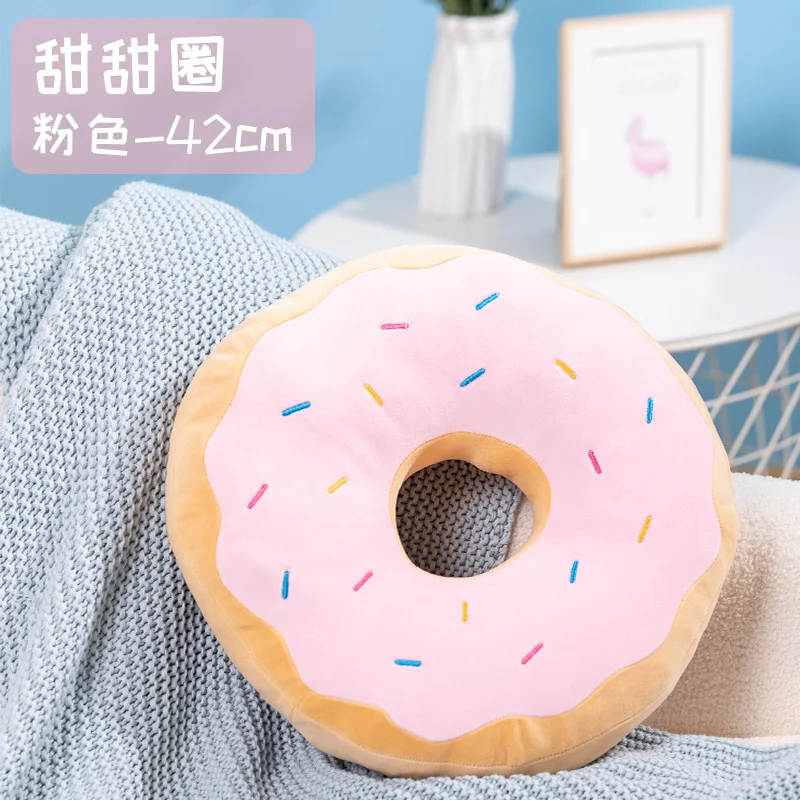 42cm Cartoon Donut Plush Toy Pillow Cushion Simulate Pink Blue Donut Plush Cushion Decorate The Living Room Bedroom At Home