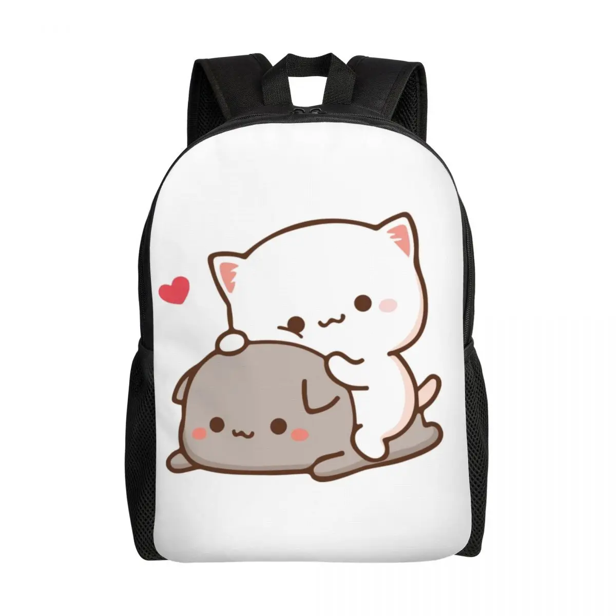 

Peach Sitting On Goma Travel Backpack Men Women School Computer Bookbag Cute Mochi Cat College Student Daypack Bags