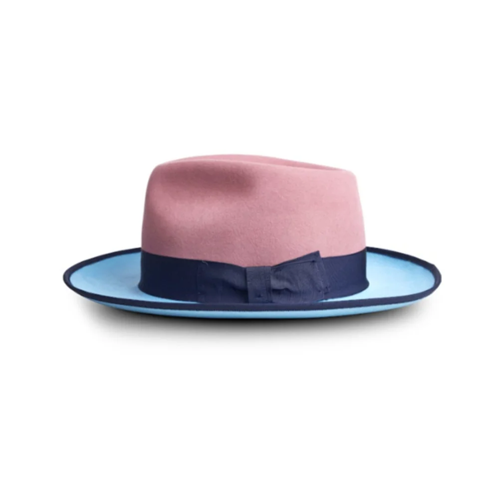 bowler hat men hats Fedoras Hat Jazz Color Block Hat Bow Elegant Pure Wool Sunshade Felt Hat