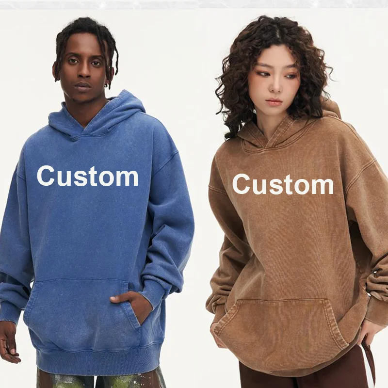 

Изображение логотипа на заказ, 450GSM, 100% хлопок, тяжелый свитшот в стиле ретро для мужчин и женщин, винтажный свободный свитшот большого размера