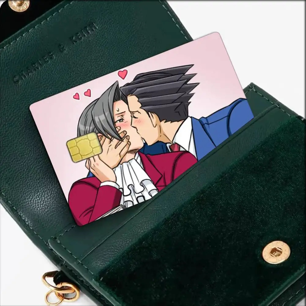 Ace Attorney Miles E-Edgeworth Waterproof Film Skin Cover Credit Card Stickers Debit Front Bank Bus Pass