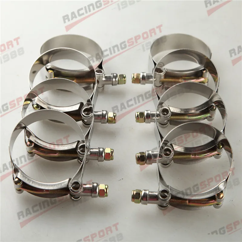 Pack of 8pcs-2.25'' T BOLT CLAMPS Turbo Pipe Hose Coupler Stainless Steel  60-68mm