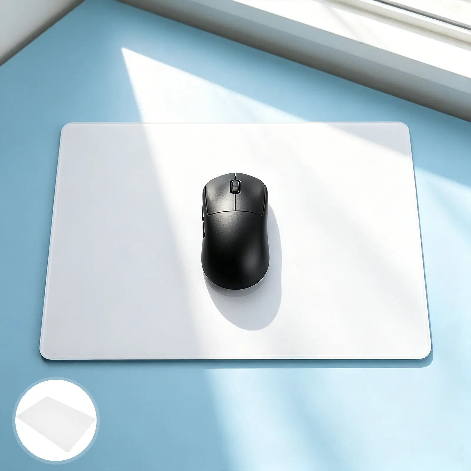 Tempered Glass Mousepad White Matte Gaming Glass Mouses Pad Non Slip Smooth Tracking Tournament Esports Competitive Gaming