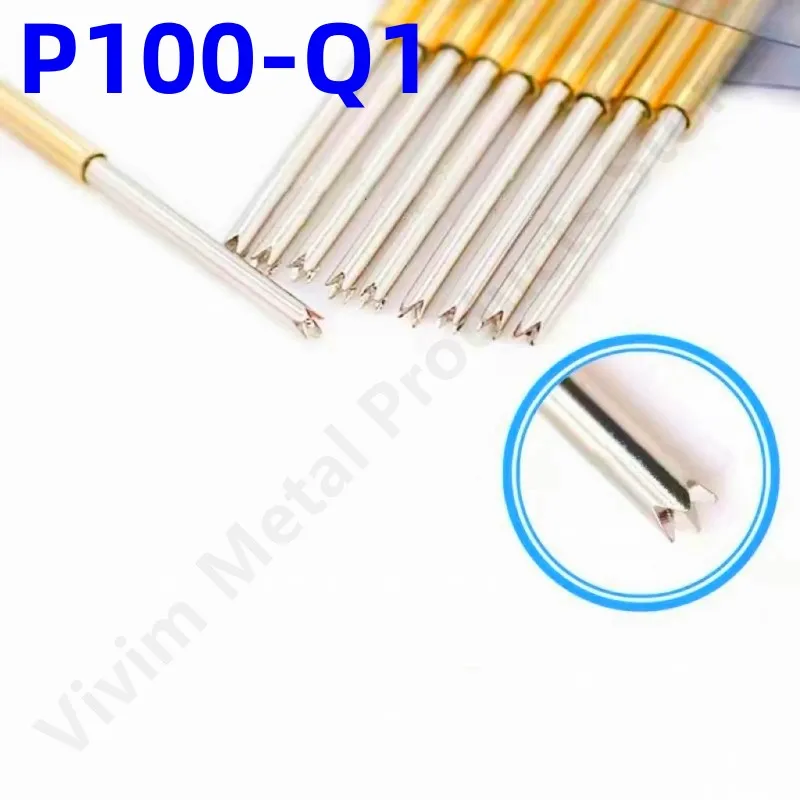 

100PCS Spring Test Probe P100-Q1 Straight 4-claw Test Pin Head Dia 1.0mm Length 33.35mm Needle Dia 1.36mm Spring Pogo Pin P100-Q