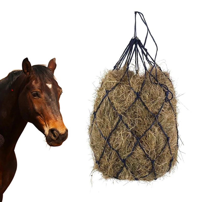 Haylage-Red de heno duradera para el cuidado de los caballos, alimentador de heno de alimentación lenta, bolsas de red para caballos